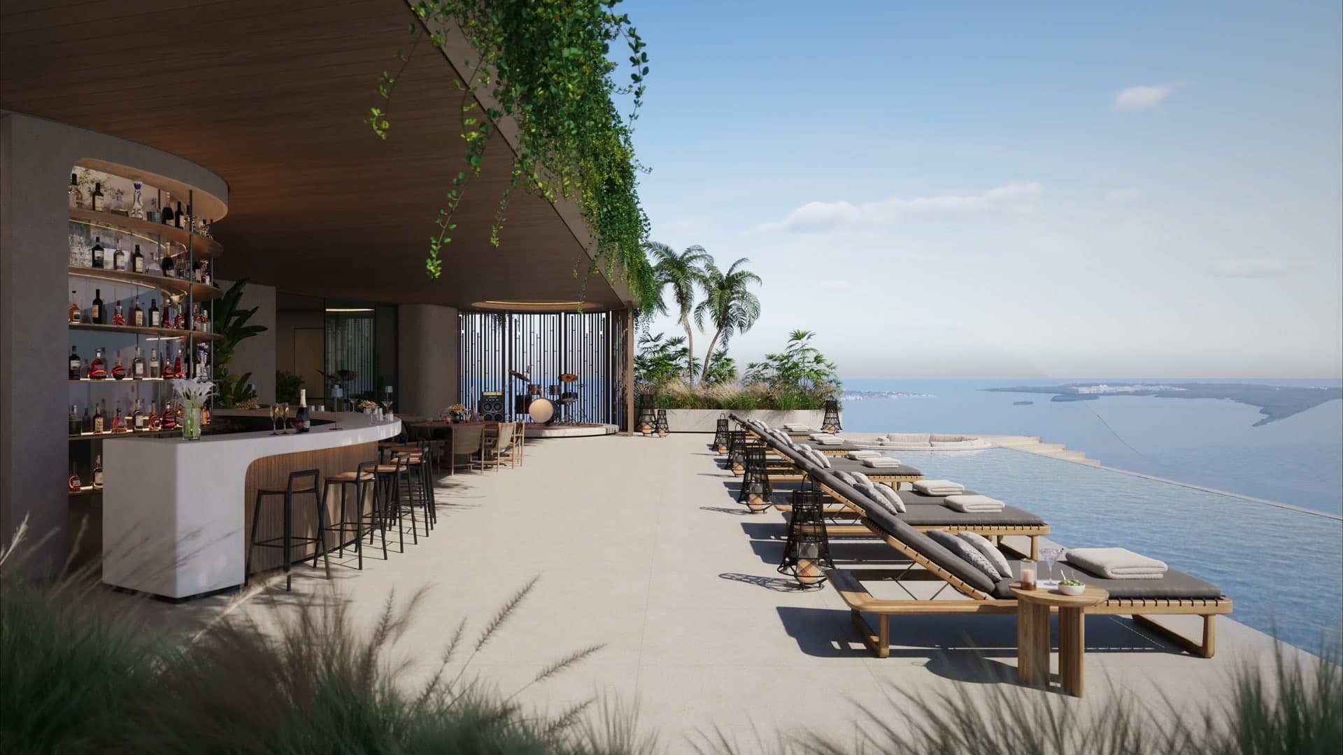 Vento rooftop bar at ORA by Casa Tua — artist's conceptual rendering